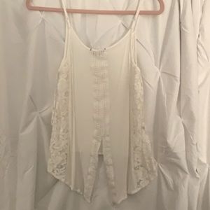 Lace, split-back tank top